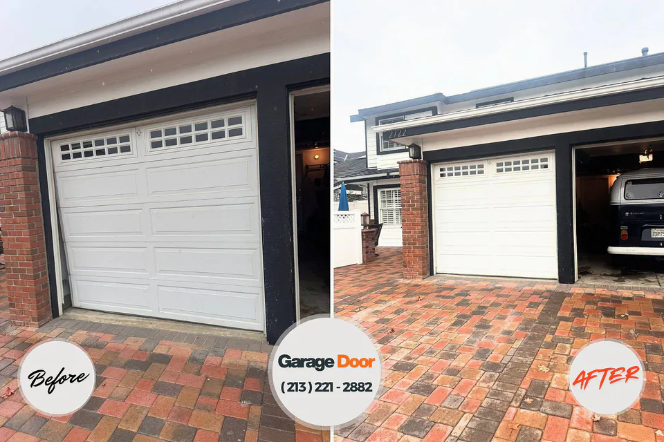 Before and after: garage door repair Rumson, NJ